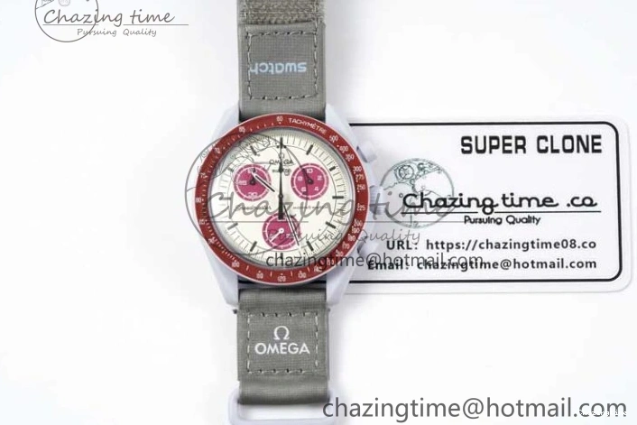 1229 Speedmaster Misson To Pluto 1:1 Best Edition Gray Dial On Nylon Strap Quartz TravelReady 7858